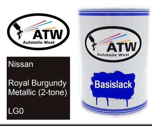 Nissan, Royal Burgundy Metallic (2-tone), LG0: 500ml Lackdose, von ATW Autoteile West.